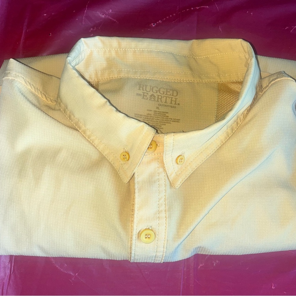 Rugged Earth Outfitters Yellow Shirt XL Outdoor Hiking Fishing - Picture 2 of 7